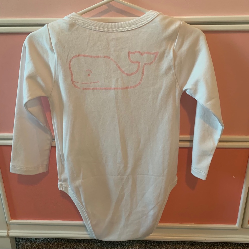 Long-Sleeve Vintage Whale One-Piece, White Cap